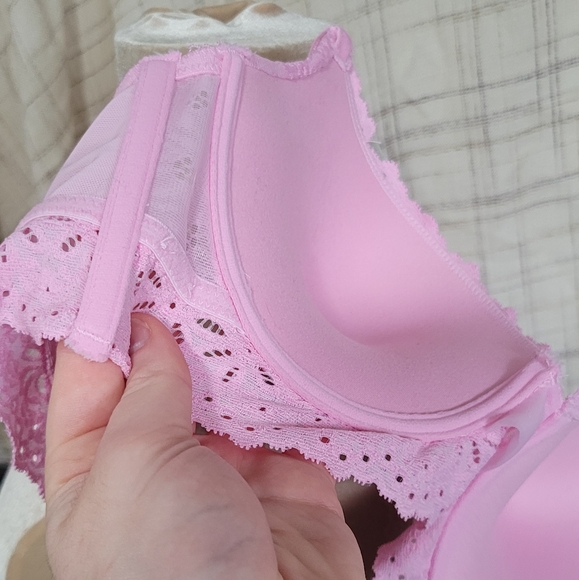 36B Push Up Bra Spring Pink Ribbing Full Support La Vie en Rose - Picture 5 of 7